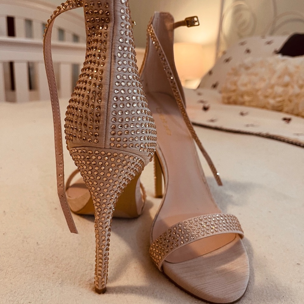 bebe rhinestone heels